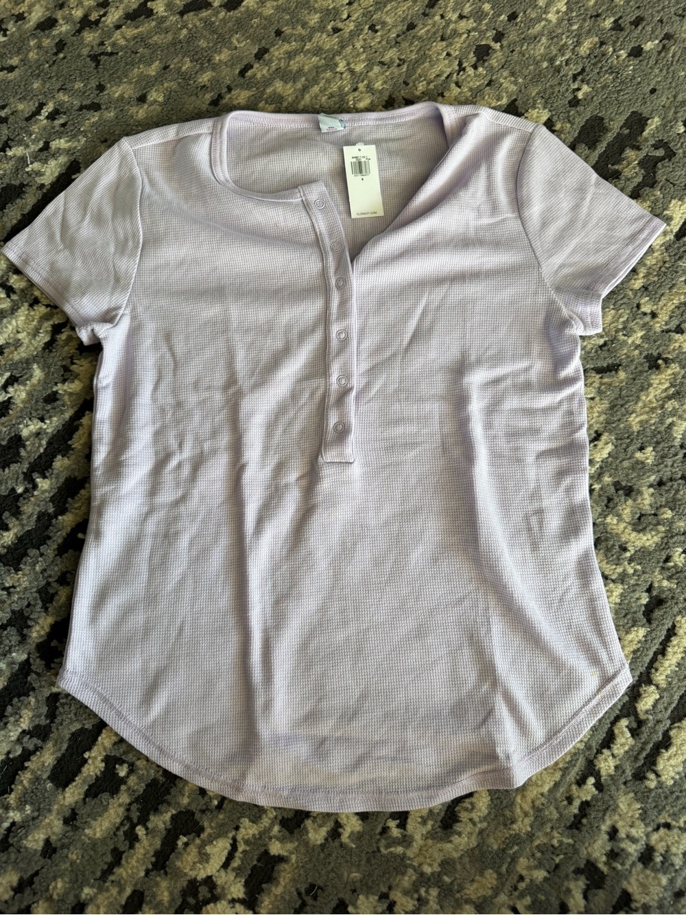 Old Navy Short Sleeve Henley Top - Light Lavender